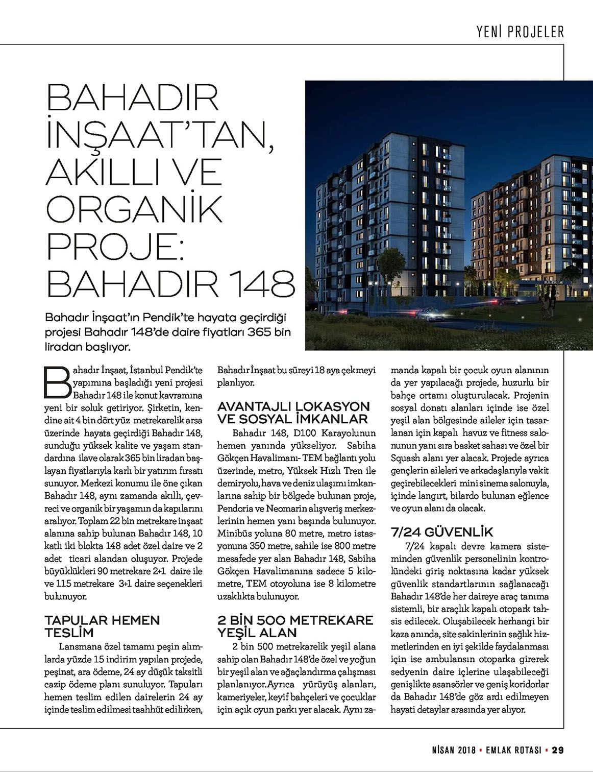 Bahadır İnşaat'tan, Akıllı ve Organik Proje: BAHADIR 148